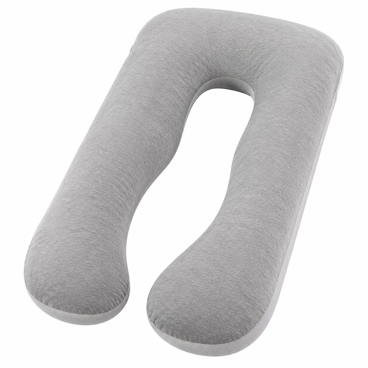 Coussin de grossesse en U 140 cm tissu gris soutien du corps