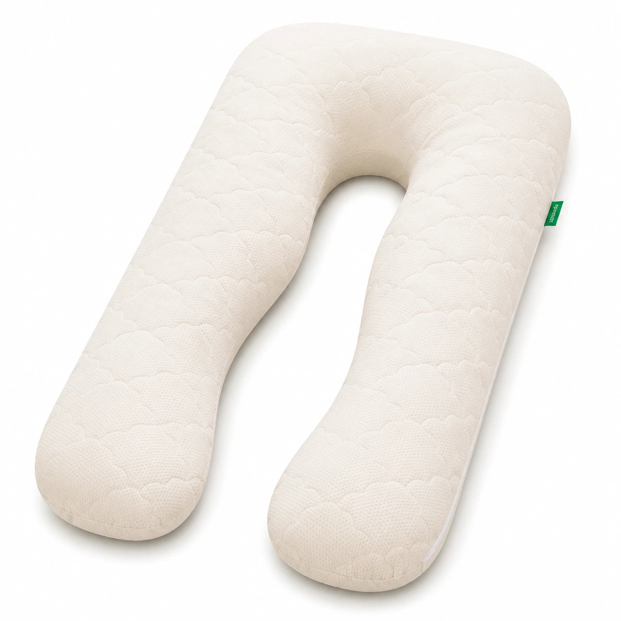 Coussin de grossesse en U 140 cm beige matelassé soutien du corps