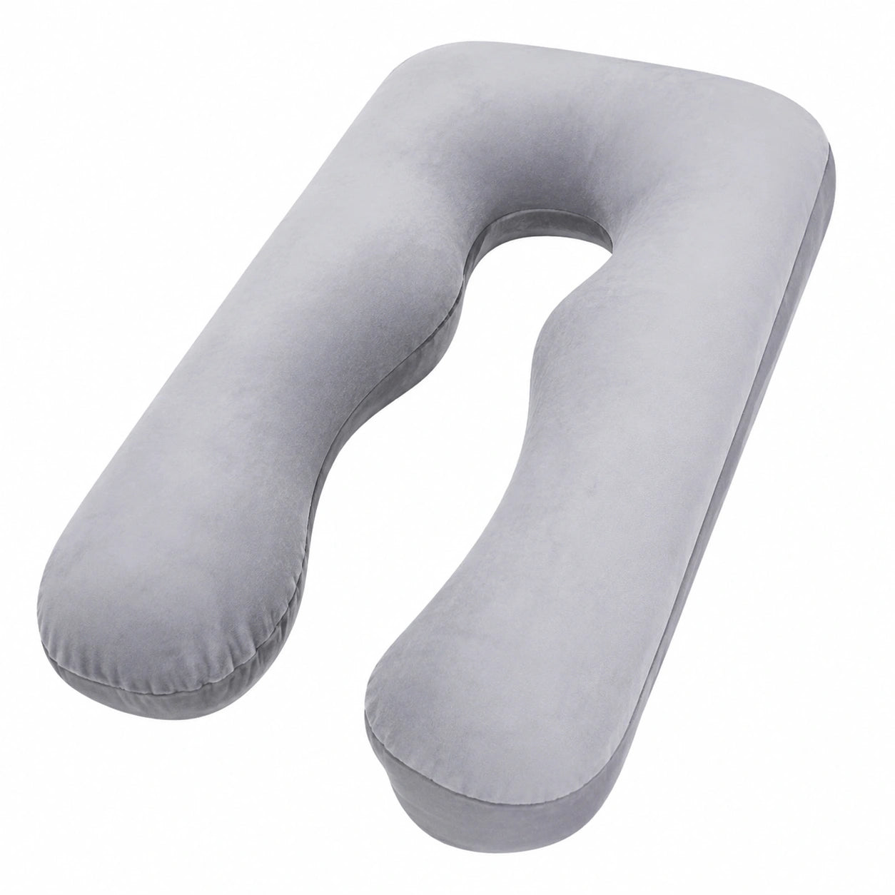 Coussin de grossesse en U 140 cm velours gris soutien intégral