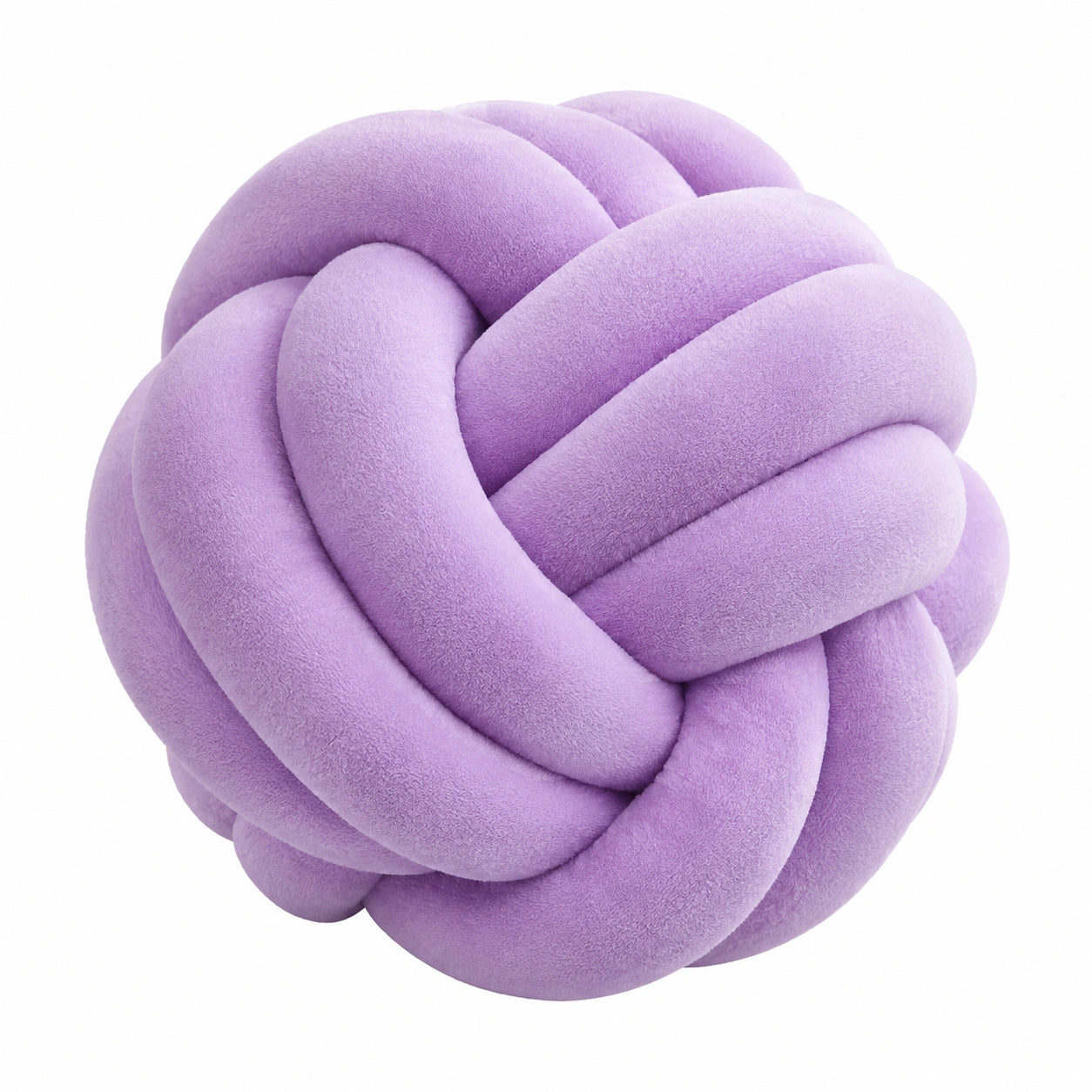 Coussin décoratif rond 30 cm en polyester violet style nœud