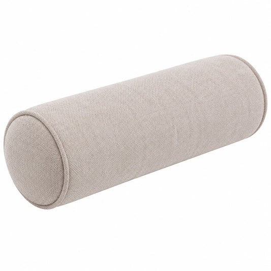 Coussin traversin cylindrique 15 x 45 cm en tissu beige pour soutien décoratif